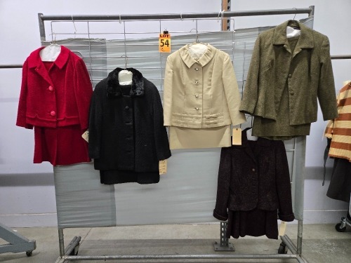 Collection of (5) 1950's era 2pc Sets of Women's Jacket's with Long Skirts