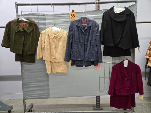 Collection of (5) 1950's era 2pc Sets of Women's Jacket's with Long Skirts