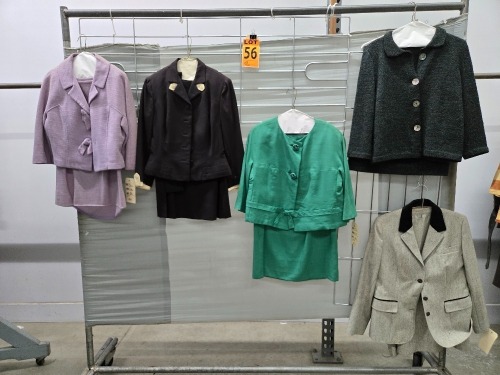 Collection of (5) 1950's era 2pc Sets of Women's Jacket's with Long Skirts