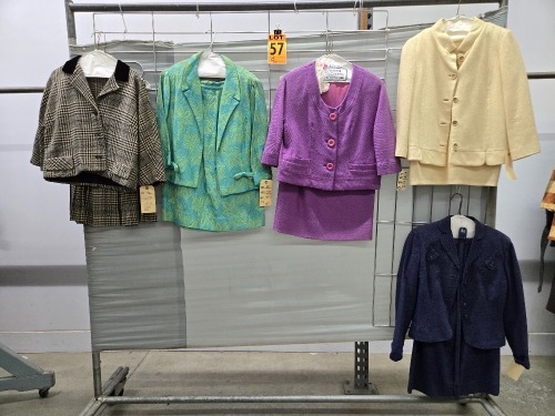 Collection of (5) 1950's era 2pc Sets of Women's Jacket's with Long Skirts