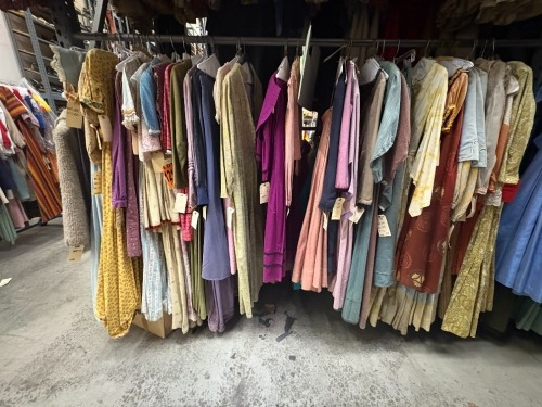 Collection of 1800-1830's era dresses. Various sizes