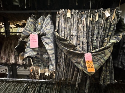Collection of approx (30) US Army Tiger Stripe Special Forces Trousers & (10) Jackets