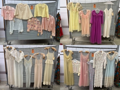 Collection of (20) nightgowns, slips and evening wear from various periods (1940s-90s)