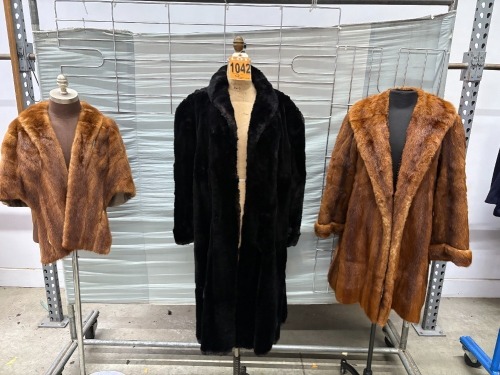 Lot of (3) fur coats