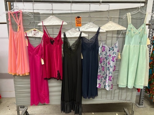 Collection of (20) nightgowns, slips and evening wear from various periods (1940s-90s)