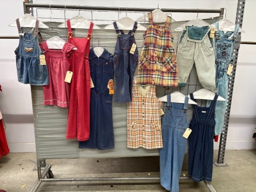 Collection of (10) overalls, various sizes and styles
