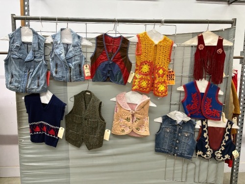 Collection of (11) vests, various sizes and styles