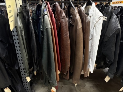 Collection of (10) leather jackets, various sizes and eras