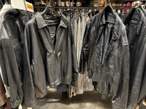 Collection of (10) leather jackets, various sizes and eras