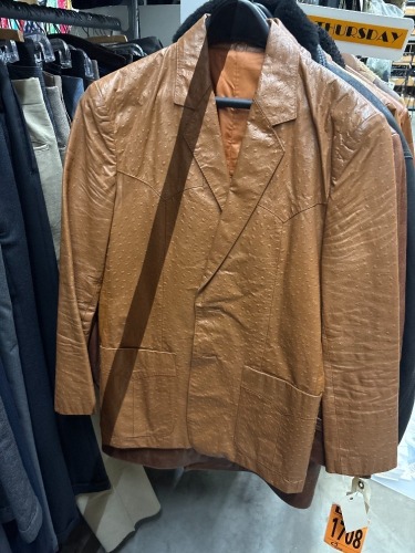 Collection of (10) leather jackets, various sizes and eras