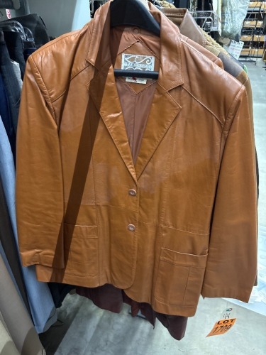 Collection of (10) leather jackets, various sizes and eras
