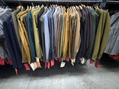 Collection of approx (50) 1960s era suits, doubles, various sizes