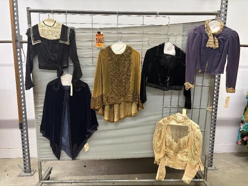 Collection of vintage clothing including authentic 1900's era bodice