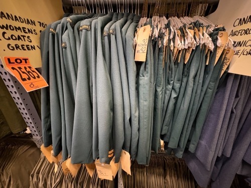 Collection of Canadian 1970s-1980s Women's Service Coats Green Wool | Canadian AirForce 1950s 1960s Tunics Blue/Grey Wool | Foreign Military Canadian AirForce Women's Tunics 1970s