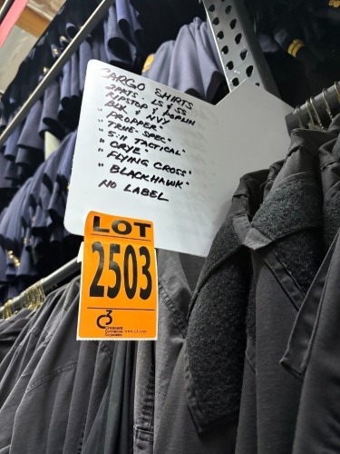 Collection of Cargo shirts, 2 & 4 pockets LS & SS, Ripstop & Poplin, Black & Navy "Propper" "True-Spec" "5:11 Tactical" "CRYE" "Flying Cross" "Blackhawk" No Label