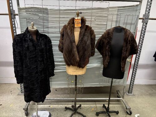 Lot of (3) fur coats