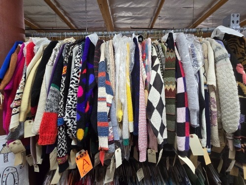 Collection of 1980's era sweaters, pullovers & cardigans