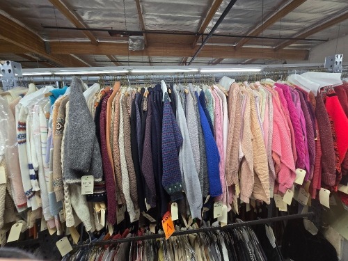 Collection of 1980's era sweaters, pullovers & cardigans