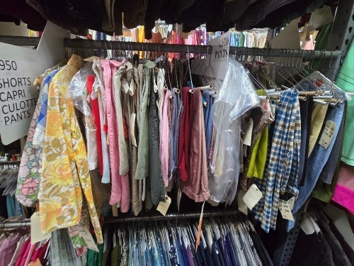Collection of 1950s era shorts, capris, culottes, pants
