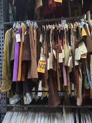 Collection of leather 1970s vests, clothing