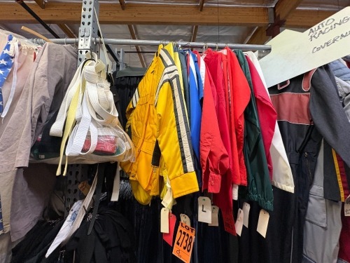 Collection of auto racing clothing