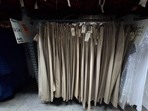 Lot of USMC Pants, Khaki & White Cotton, approx 100+ pcs