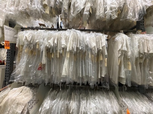 Collection of womens medical smocks, zip fronts