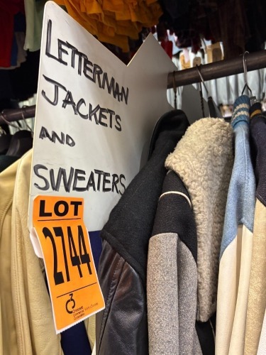 Collection of Letterman jackets and sweaters