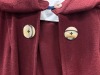 Collection of (3) burgundy capes with high collar, decorative clasps - 2