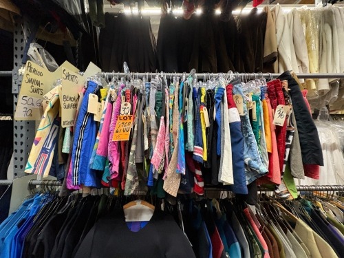 Collection of 50-70s swimsuits, collection of shorts, beach and surfer, assorted