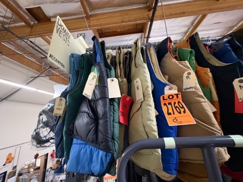 Collection of assorted down vests