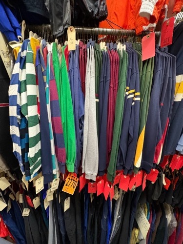 Collection of rugby shirts, sports clothing
