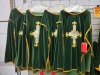 Collection of (9) green liturgical vestments - 3