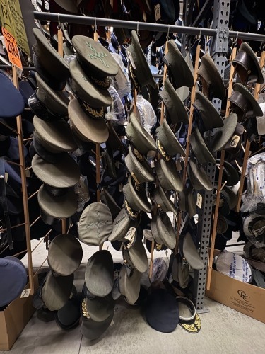 Collection of USMC Hats / Caps, placard reads Green Caps, Field Grade Rank-Emb, Visor start 1981, Major Lt Col & Col, Before Plain by Lancaster Brand, approx 30 pcs