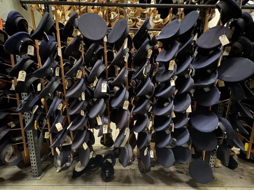 Collection of (55+) LAPD Hats with Rack