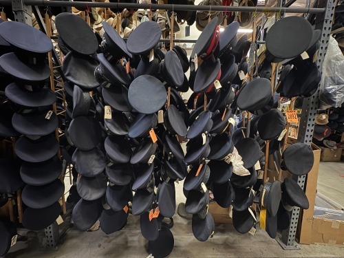 Collection of (30+) LAPD Hats with Rack