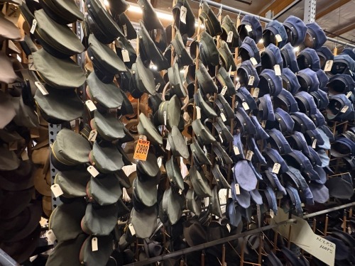 Collection of (60+) Vintage Police Caps & Helmets, Various Sizes, Styles & Eras incl. Motorcycle Police