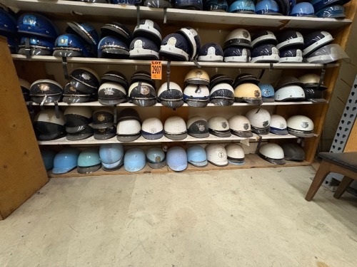 Collection of (50+) Vintage Police Caps & Helmets, Various Sizes, Styles & Eras incl. Motorcycle Police, Japanese Police, Vintage BELL TopTex, NYPD Moto