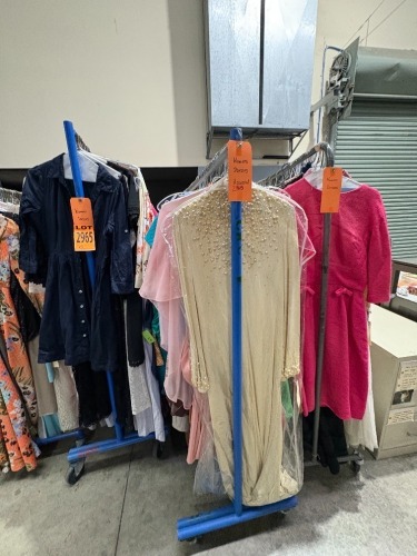 Lot of Assorted Womens Dresses and Apparel, on (3) racks (racks not included)