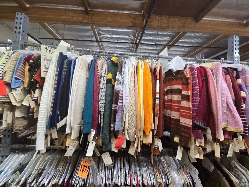Collection of 1970s era pullovers and sweaters