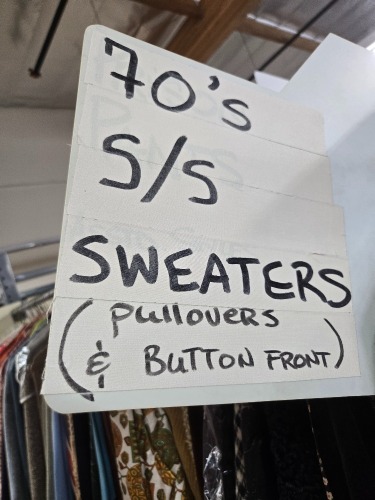 Collection of 1970s era s/s sweaters, pullovers and button front