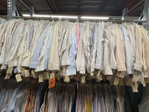 Collection of assorted 1980's stripped patterned dress shirts. Assorted sizes
