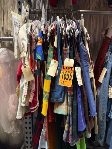 Collection of girls pants, rompers, jumpers. 70-80s