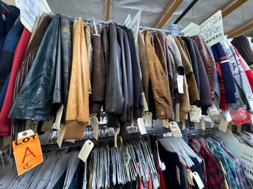 Collection of boy's suede and leather jackets. Assorted sizes