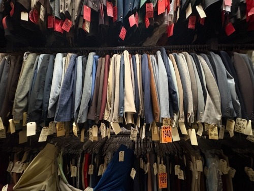 Collection of assorted 2pc 1970's suits. Assorted sizes