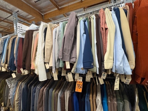 Collection of assorted 1970's 2pc leisure shirt and pants. Assorted sizes