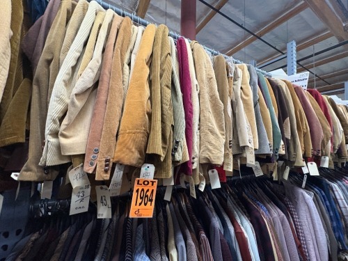 Collection of 1970's corduroy suits. Assorted sizes