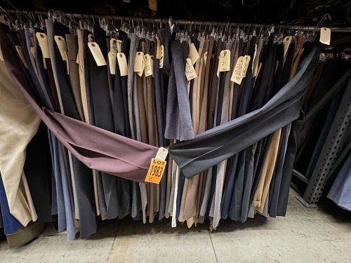 Collection of assorted 1980's non-pleated dress pants. Assorted sizes.
