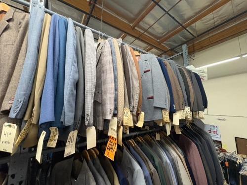 Collection of assorted 2pc 1970's suits. Assorted sizes