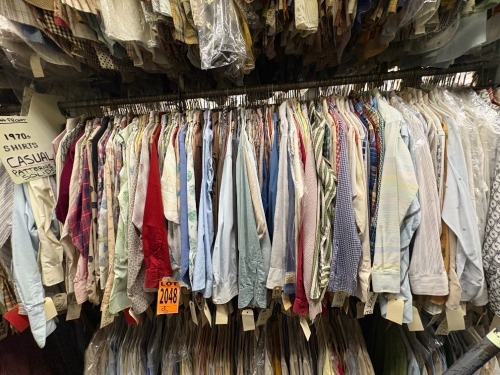 Collection of assorted 1970's casual long sleeve shirts. Assorted sizes